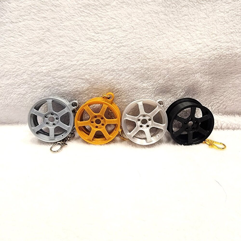 Silver Automotive Wheel Keychain/Bag Charm all 4